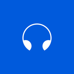 Headphone icon vector, clip art. Also useful as logo, web UI element, symbol, graphic image, silhouette and illustration.