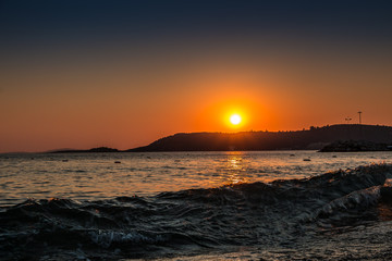 Sonnenuntergang am Strand in der Türkei