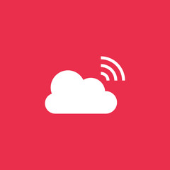Broadcast icon vector, clip art. Live stream cloud computing. Also useful as logo, web UI element, symbol, graphic image, silhouette and illustration.