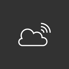 Broadcast icon vector, clip art. Live stream cloud computing. Also useful as logo, web UI element, symbol, graphic image, silhouette and illustration.