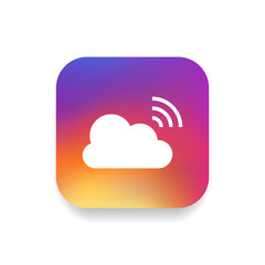 Broadcast icon vector, clip art. Live stream cloud computing. Also useful as logo, square app icon, web UI element, symbol, graphic image, silhouette and illustration.