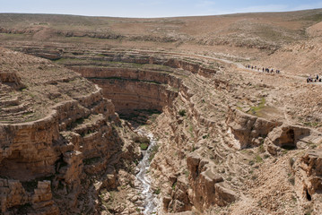 Kidron Valley, a river canyon in Judean desert. Israel