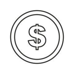 coins money dollar isolated icon vector illustration design