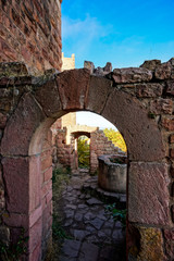Naklejka premium Old medieval castle ruins in Alsace, France