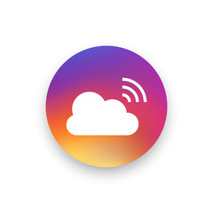Broadcast icon vector, clip art. Live stream cloud computing. Also useful as logo, circle app icon, web UI element, symbol, graphic image, silhouette and illustration.