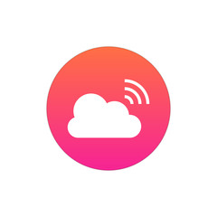 Broadcast icon vector, clip art. Live stream cloud computing. Also useful as logo, circle app icon, web UI element, symbol, graphic image, silhouette and illustration.