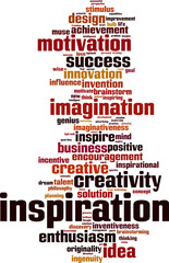 Obraz premium Inspiration word cloud concept. Vector illustration