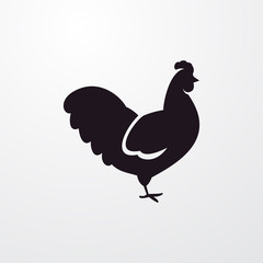 chicken icon illustration - obrazy, fototapety, plakaty