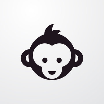 Monkey Face Icon Illustration