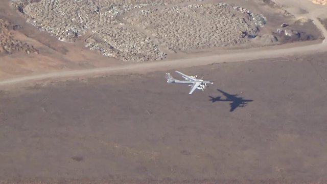 Bomber Tu-95 performs landing