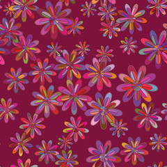 Seamless abstract hand-drawn  floral pattern. Seamless pattern c