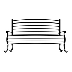 Bench icon. Park nature outdoor season spring and summer theme. Isolated design. Vector illustration