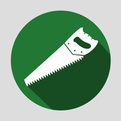 hand saw vector eps10. on the green circle