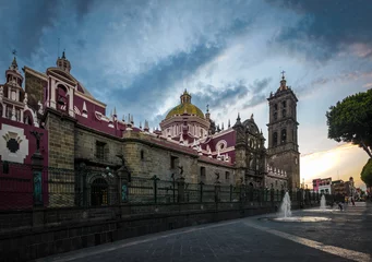 Gordijnen Puebla Cathedral - Puebla, Mexico © diegograndi