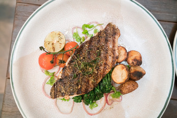 grilled barramundi steak
