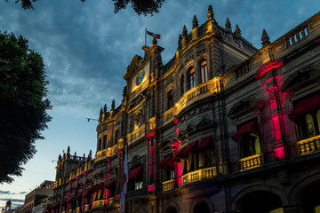 Palais municipal de nuit - Puebla, Mexique