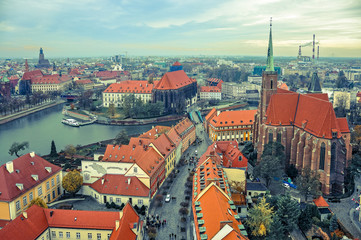 Miasto Wrocław - panorama - obrazy, fototapety, plakaty