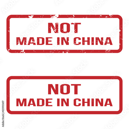 "Not Made In China. Grunge Rubber Stamp Set. For Any Background." Stock
