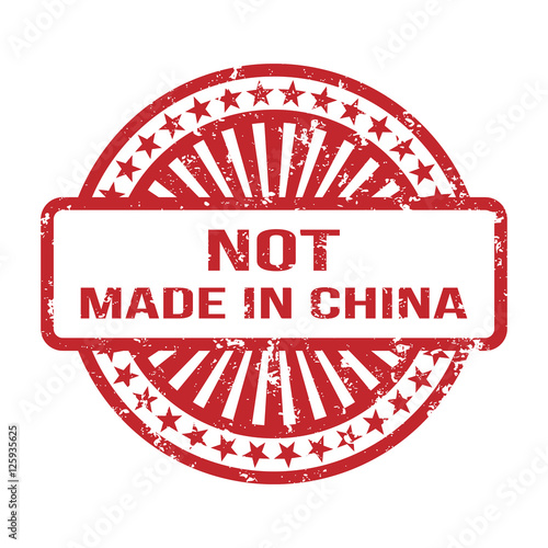 "Not Made In China. Grunge Rubber Stamp. For Any Background. Vect