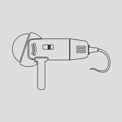 saw vector icon. eps10. on the green circle