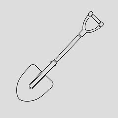 shovel vector icon. eps10. flat style. shovel equipment