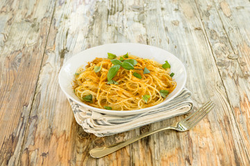 Spaghetti con bottarga, Italian Pasta with bottarga