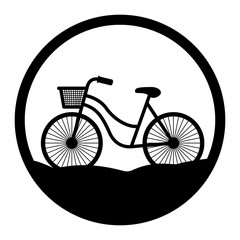 Bike inside circle icon. Healthy lifestyle sport leisure and outdoor theme. Isolated design. Vector illustration