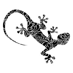 Fototapeta premium Vector lizard icon isolated on white