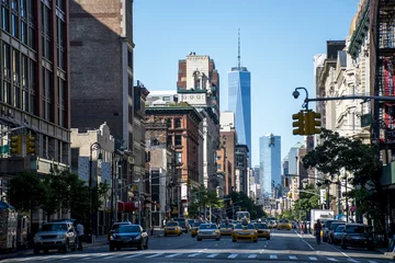 Cercles muraux TAXI de new york New York City Taxi Rues USA Big Apple Skyline 3