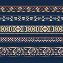 Ethnic ornamental background in blue and brown colors