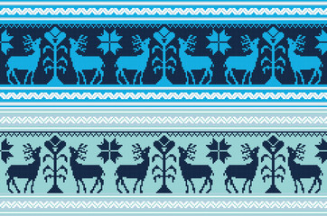 Set of vintage ethnic holiday ornament pattern in different colors