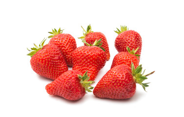 ripe strawberries isolated