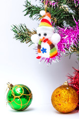 Obraz na płótnie Canvas Christmas card and snowman