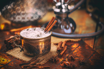 Traditional chai tea latte