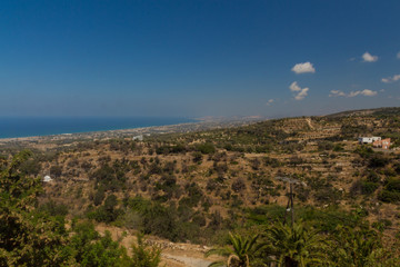 Agia Irini, Greece. July  27. 2016: Panoramic view to Rethymno 