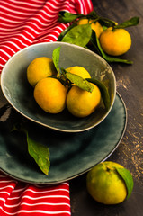 Fresh organic tangerine fruits
