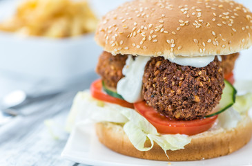 Homemade Falafel Burger