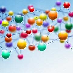 Obraz premium Abstract background with molecules and atoms