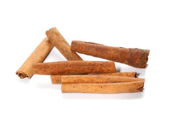 cinnamon stick spice isolated on white