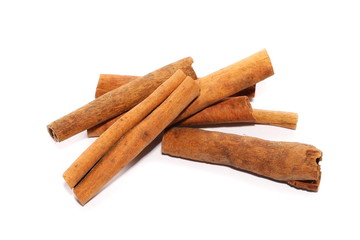 cinnamon stick spice isolated on white