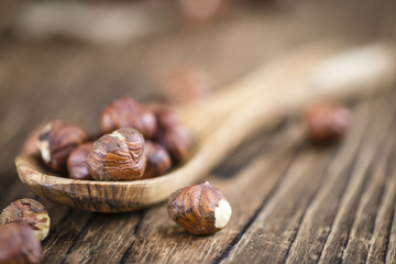 Portion of Hazelnuts