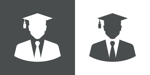 Icono plano silueta profesor universidad gris