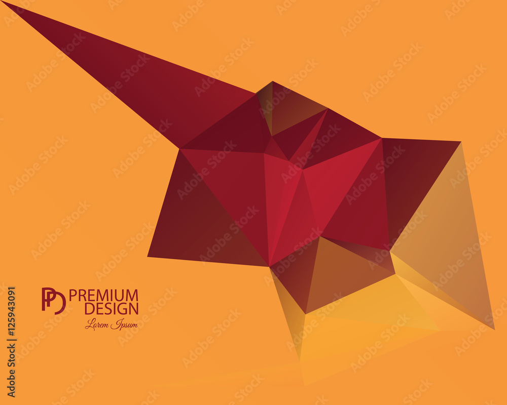 Wall mural Polygonal Abstract Background and PD Logo