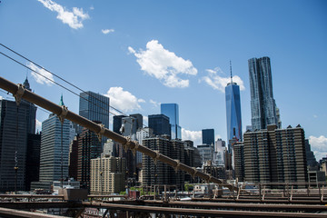 Obraz premium Nowy Jork USA Skyline widok z Brooklyn Bridge