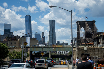 New York City USA Skyline Big Apple view from Brooklyn