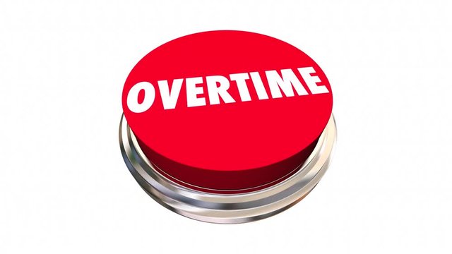 Overtime Extra Added Pay Red Button Light 3d Animation