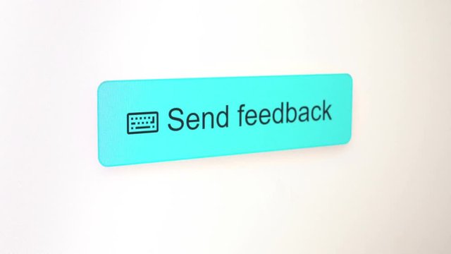 Send feedback button click video (OK for commercial use, all elements are open source) made in several colors, footage instead of render, screen pixels are realistic 