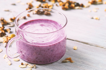 Berry farm yogurt in a jar and a granola