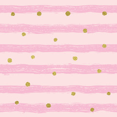 Golden sparkling shiny confetti hearts