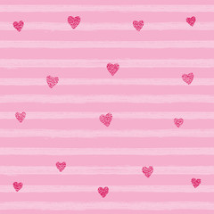 Golden sparkling shiny confetti hearts